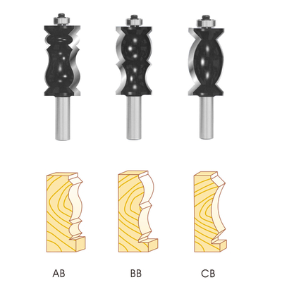 Crown Molding Bits – A/B/C/AB/BB/CB For Making Decorative Crown Moldings