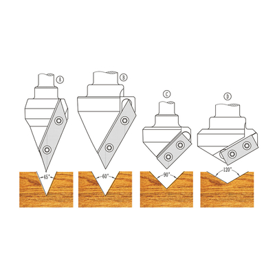 90 Deg 120 Deg V Groove Carbide Insert Router Bit Sub Micro Grain Carbide Grade