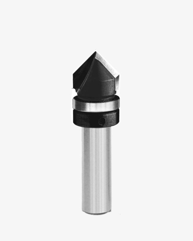 V-Groove Router Bits with Top Bearing for Clean Perfect Incisions, EN847-1 Compliant, Industrial Carbide Tips
