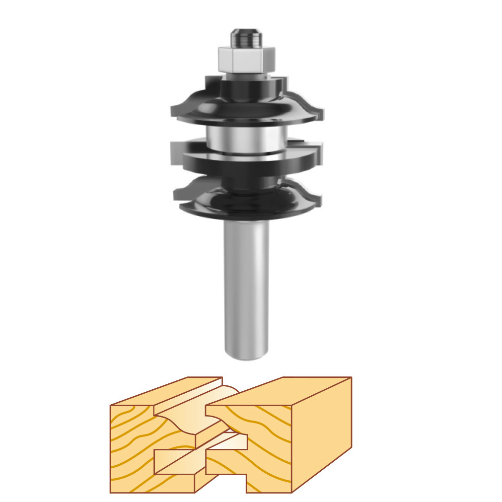 Stacked Rail And Stile Router Bits For Interior Doors Shank 1/2