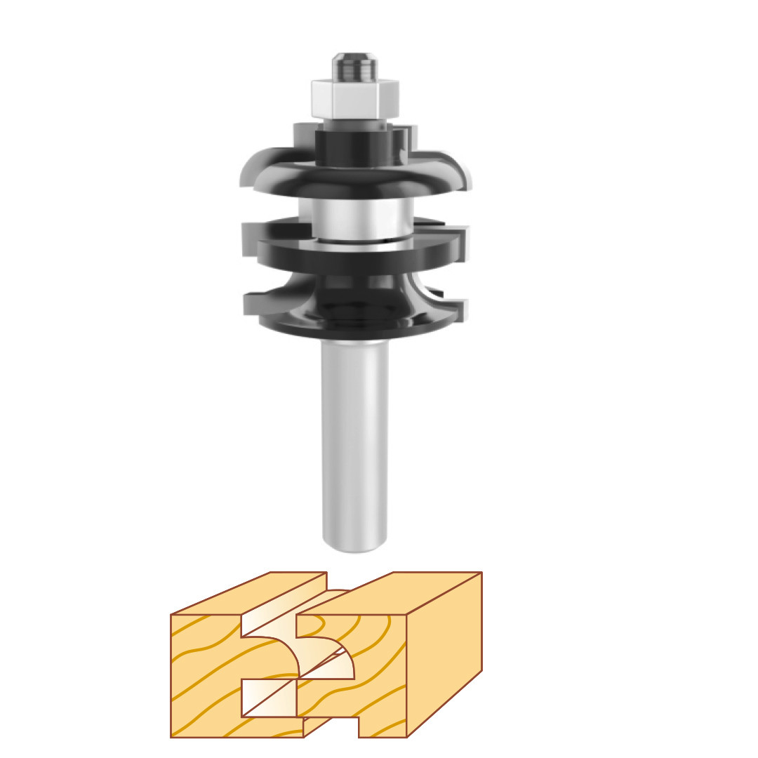 Stacked Rail And Stile Router Bits For Interior Doors Shank 1/2